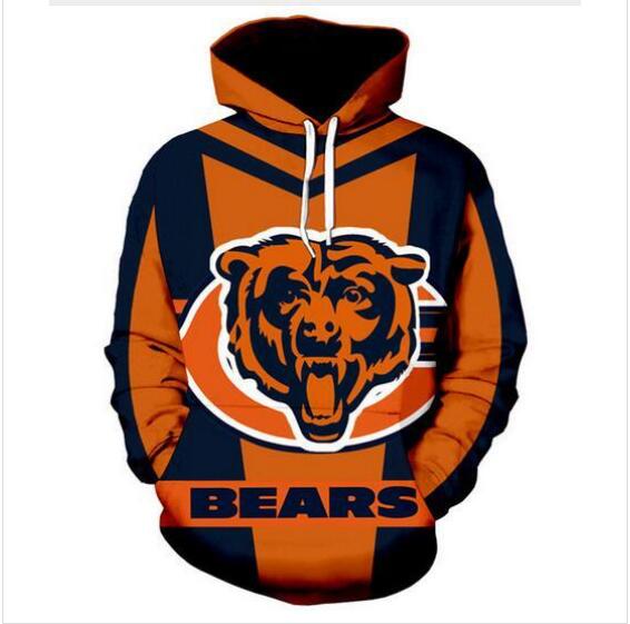 

mens Designer Hoodies For Men Sweatshirt Lovers 3D Chicago Bears Hoodies Coats Hooded Pullovers Tees Clothing WP021, Black
