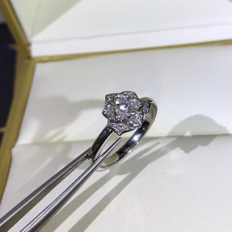 

Cluster Rings Princess Jewelry Pure 925 Sterling Silver Ring For Women Party Daily Wedding Engagement Flower