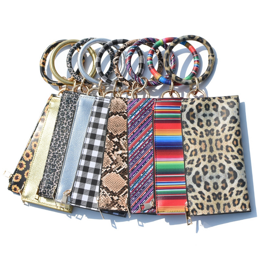 

Wallet Ring Wristlet With PU Leather Phone Wristlet Bracelet Matching Keychain Bag Key O Keychain Bracelets Hanging Change Purse KKA789 Ehdj, Brown;gray