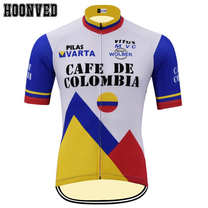 

2020 Men Retro CAFE DE COLOMEIA Cycling Jersey Short Sleeves Clothing Summer Triathlon bike Riding sweater manga corta de ciclo, Black
