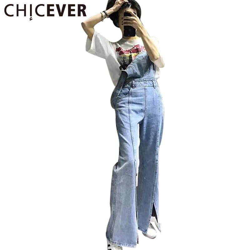 

2017 Spring Split High Wast European Style Loose Pant Strap Wide Leg Pants Women New Fashion Trouser, Blue