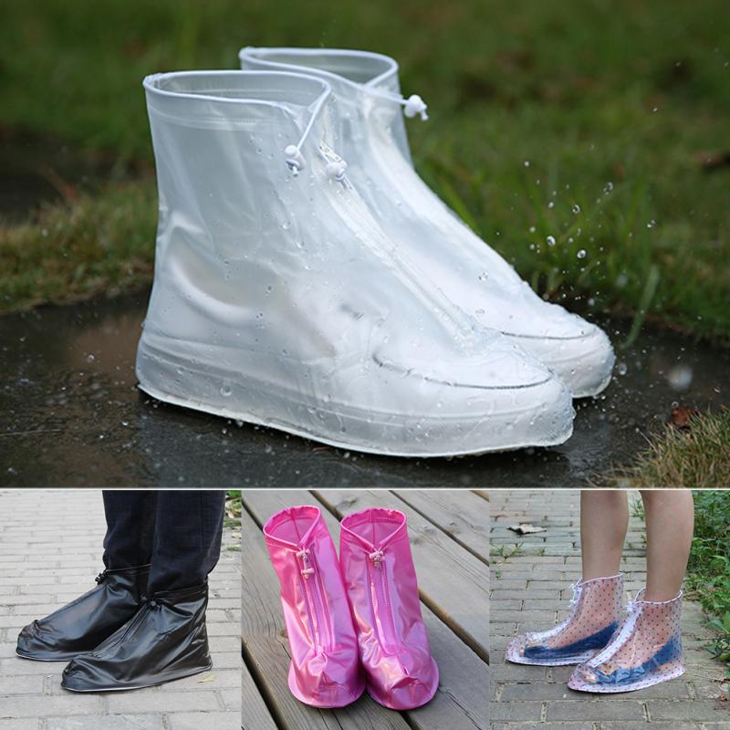 

1 Pair Waterproof Protector Shoes Boot Cover Unisex Women Man Zipper Rain Shoe Covers High-Top Anti-Slip Rain Shoes Cases