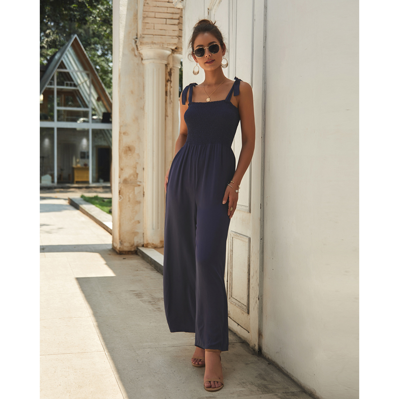 

Women Jumpsuit Ladies Party Sleeveless Playsuit Wide leg One piece Fashion, White