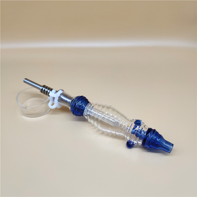 

New Wave nectar collectors set with a 14mm Titanium Nail & a plastical connector& a Glass Bowl For Straw Glass Bong hg