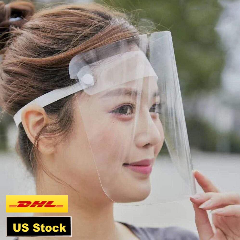 

DHL Shipping IN STOCK! Transparent Protective Mask full face shield mascherine fit for adults child rainy riding face cover FY8015