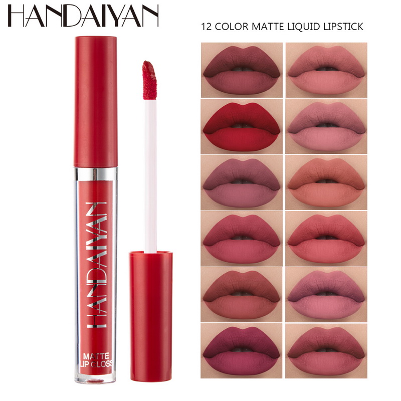 

HANDAIYAN Sexy Lipgloss Base Matte Liquid Lipstick Waterproof Long Lasting Mini Thin Lipgloss Tubes Makeup Lip Gloss, Mixed color