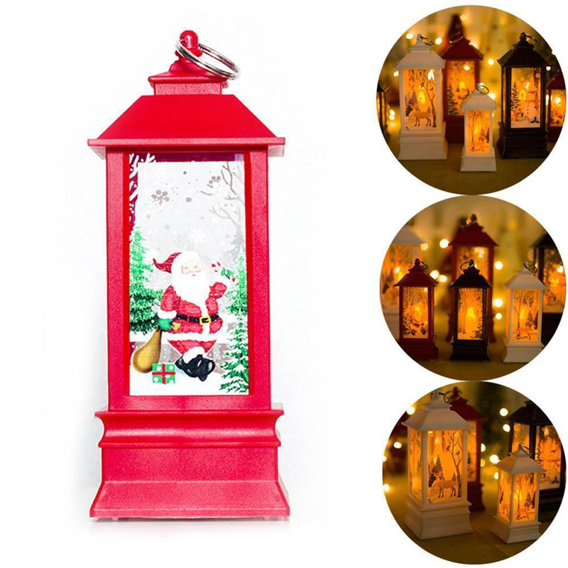 

1pc Christmas Decoration Candlestick Pendant Christmas Mini Table Lamp Plastic Decor Ornaments Wind Light 2018