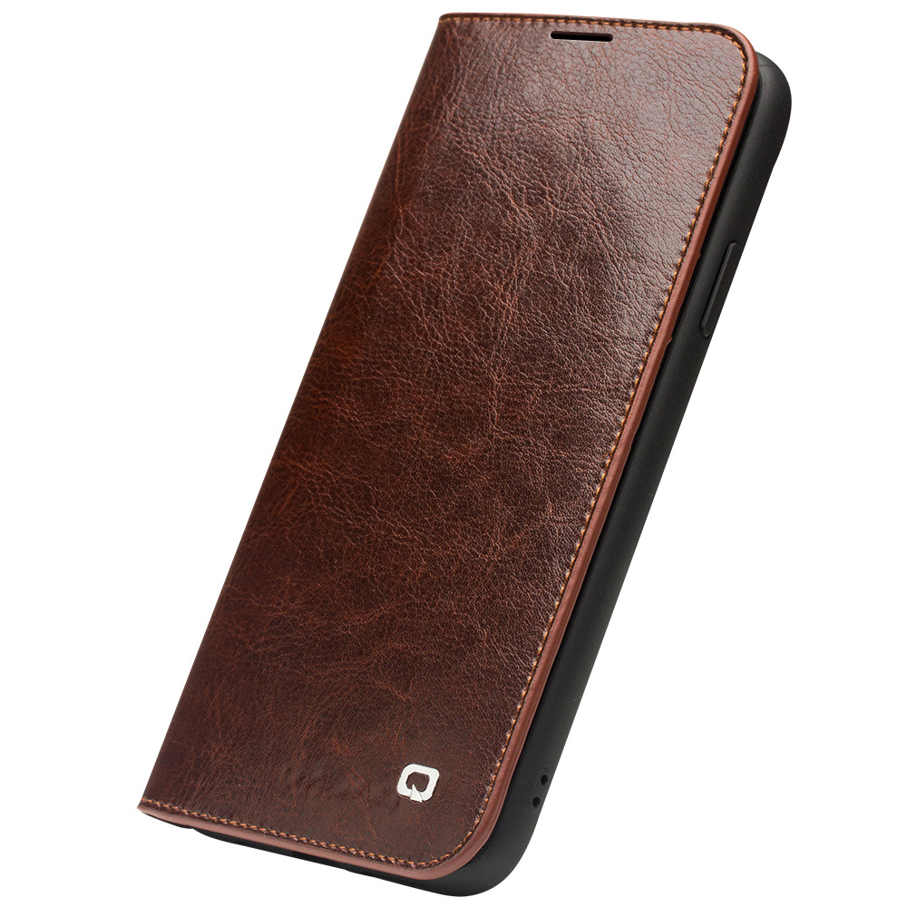 

Genuine Leather Phone Cover for iPhone 11 Pro Flip Case with Card Slots Pocket, Photo color