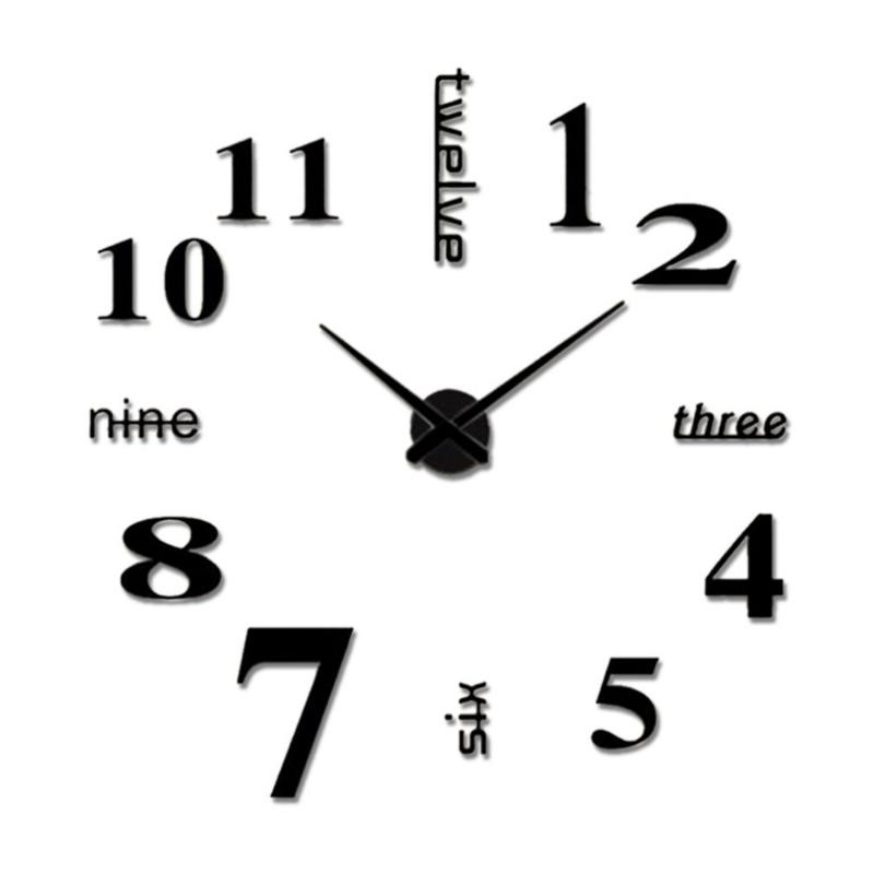 

3D DIY Large Mirror Wall Clock Modern Design Decorative mute movement Wall sticker Unique Gift Home Decoration clock