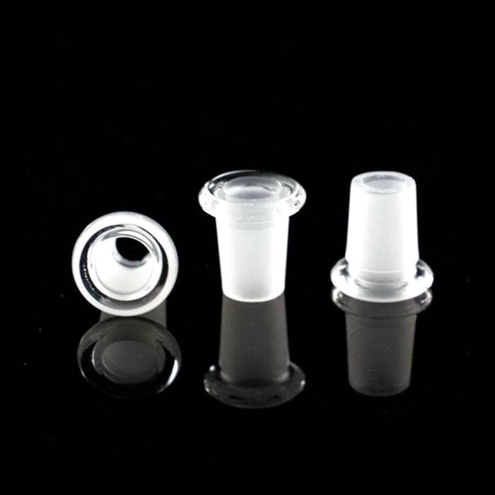 

18mm Male to 14mm female Glass Reducer Hookahs low profile Adapter 10 Frosted Borosilicate Glass Connector Downstem Slit Diffuser