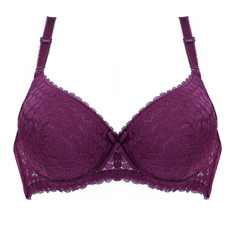 

A/B Cup Sexy Push Up Bra Women Lace Lingerie Floral Underwear Female Lace Bras Thick Padded Brassiere for Women Bralette, Blue
