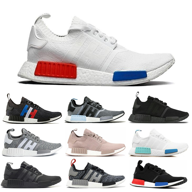 

2020 Cheap NMD R1 Men Shoes Primek classic Oreo Triple black White pink grey MenS WomenS Runner trainers Sports sneaker size 36-45, 12