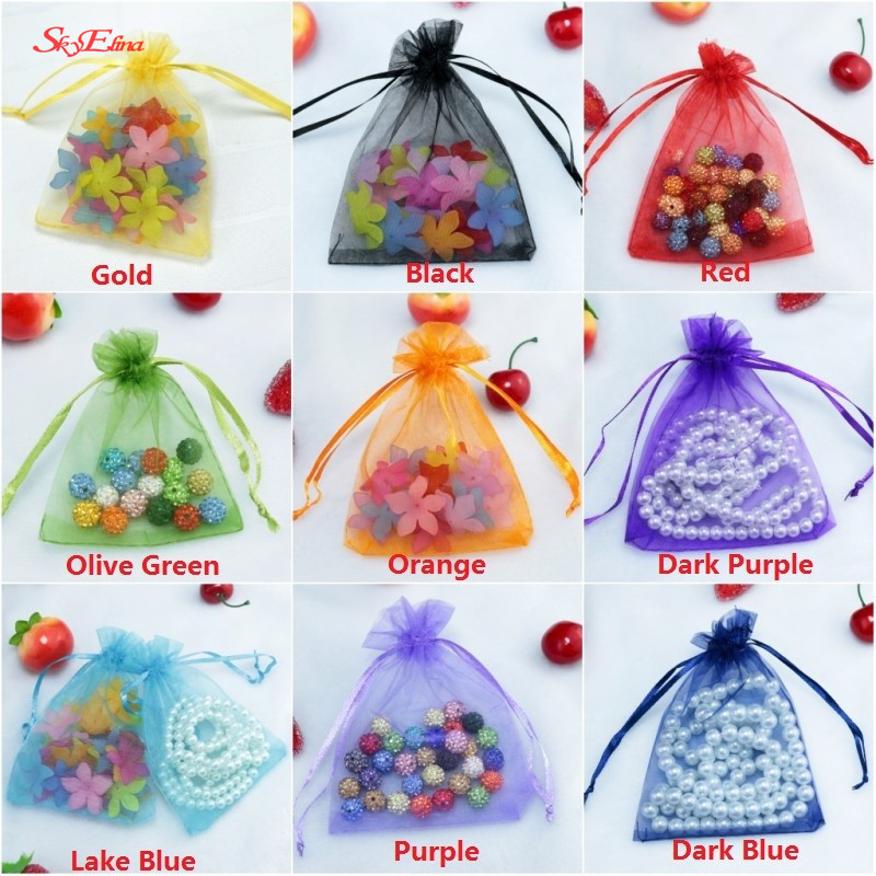 

100pcs 7x9 10x15 30x40cm Organza Bags Wedding Party Decoration Jewelry Packaging Pouches Birthday Nice Gift Package Bag 7zSH312