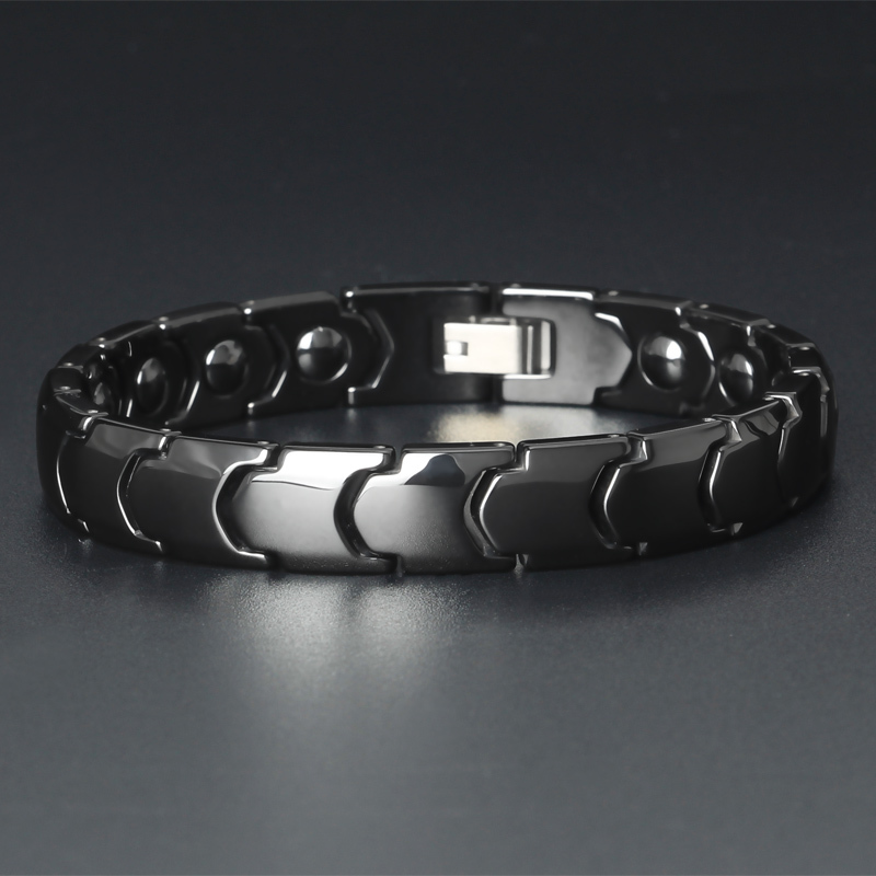 

TrustyLan Healthy Magnetic Bracelet Men Shiny And Smooth Black/White Ceramic Men's Friendship Bracelets Balance Mens Armband V191217