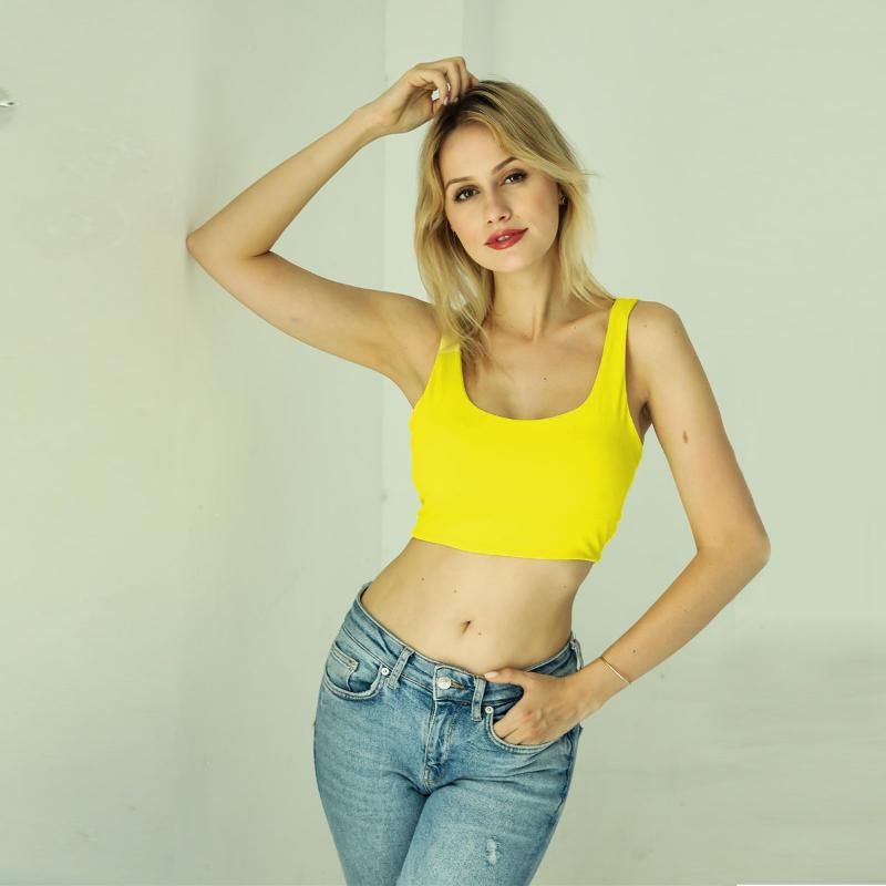 

Crop Top Women Sexy Elegant short Cami Hot Selling Camisole Navel Vest Roupas Femininas Cami Summer Clothing, Black