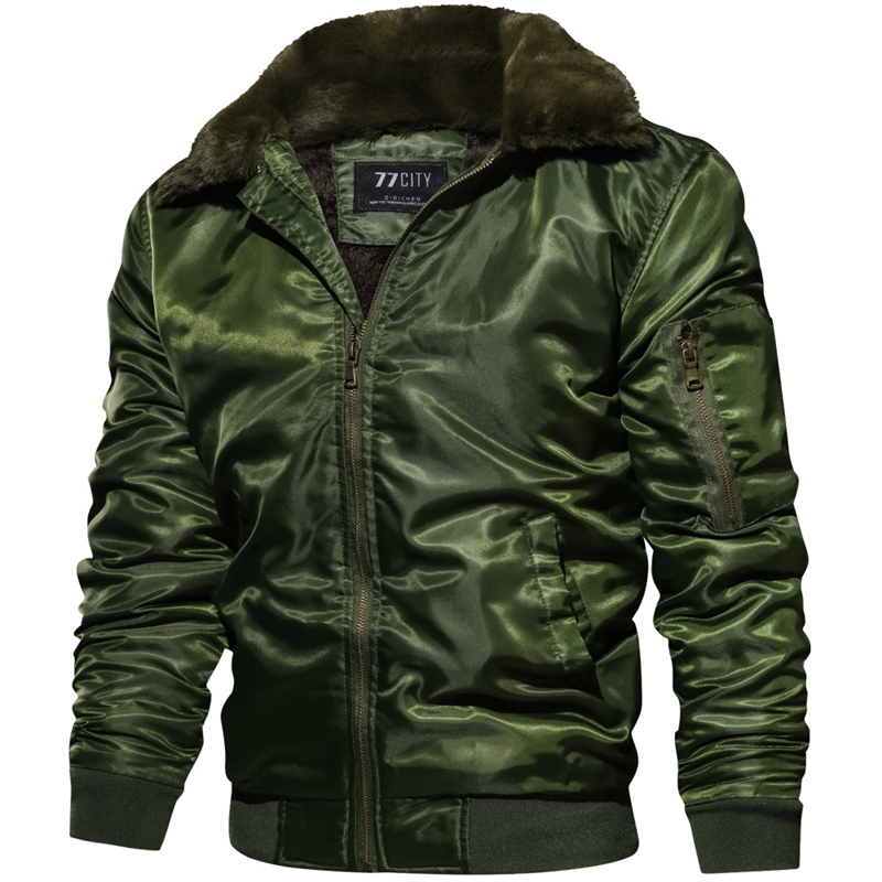 

New Autumn Winter Jacket Men Tactical Pilot Bomber Jacket Men Warm Fur Collar US Size Army Coats, Navy