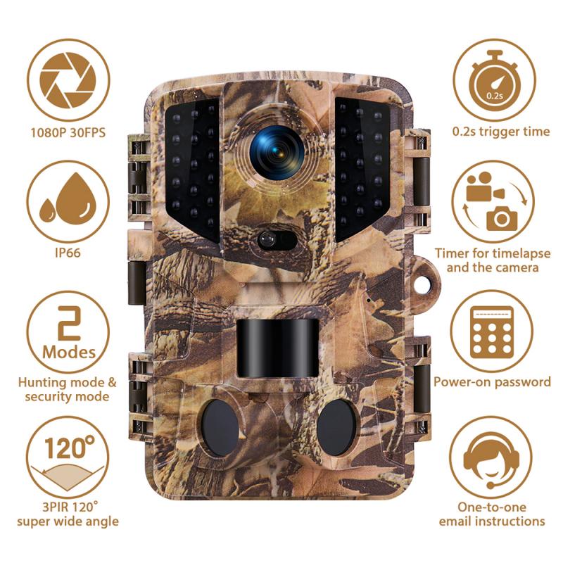 

20MP Hunting Camera 1080P HD Trail Camera IP66 PIR Motion Night Vision Camcorder