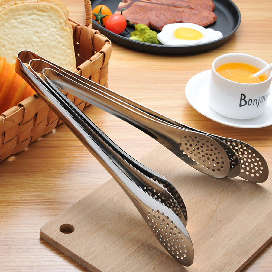 

Kitchen Tools 3 Size Length Stainless Steel Durable Food Clip Hollow Out Design Delicate Multi-Purpose Thicken Grill Clip DH0613-3