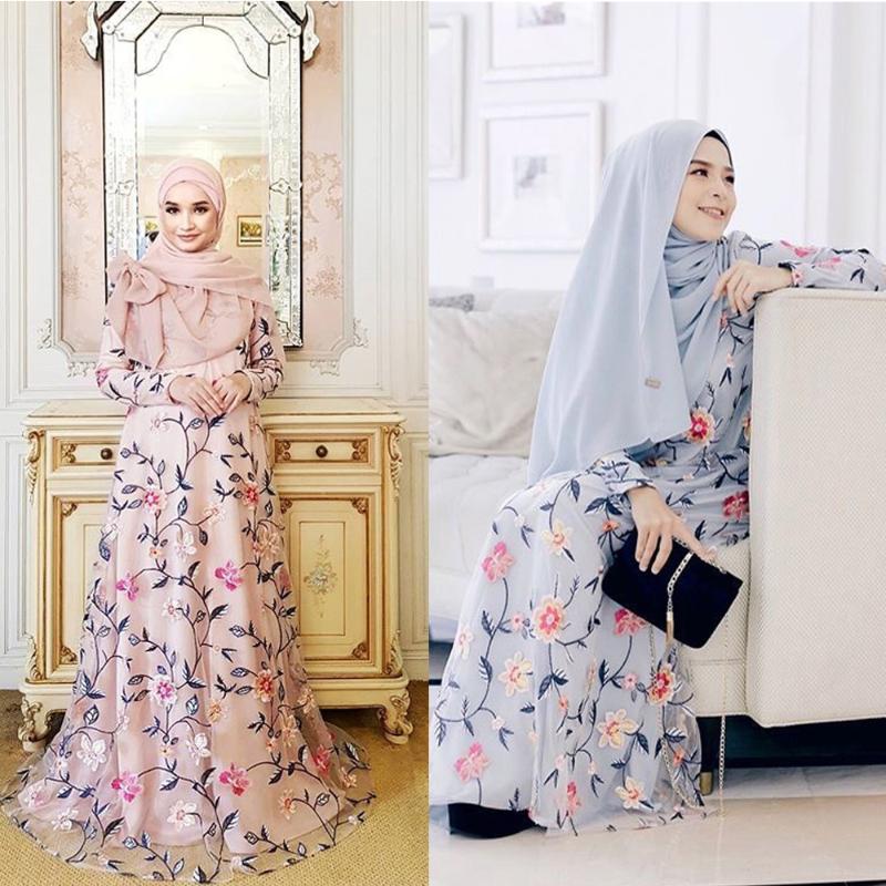 

Floral Embroidery Abaya Women Muslim Long Maxi Dress Kaftan Turkish Dubai Party Arab Gown Islamic Clothing Cocktail Jilbab Robe