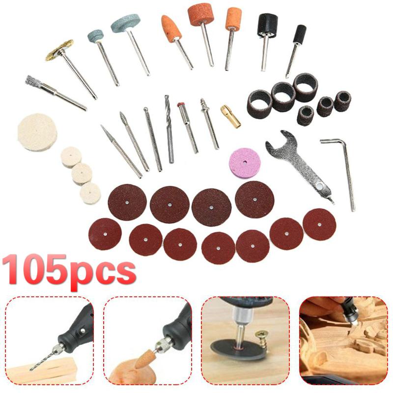 

105Pcs Electric Grinder Parts Hardware Rotary Tools Accessory Set Fits for Dremel Drill Carving Grinding Polishing Accessories