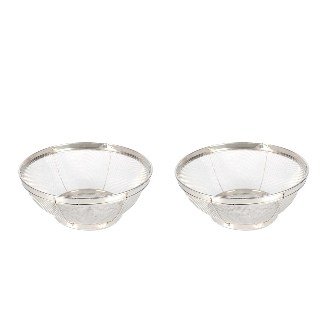 

2pcs stainless steel kitchen strainer fine mesh fruit vegetable basket