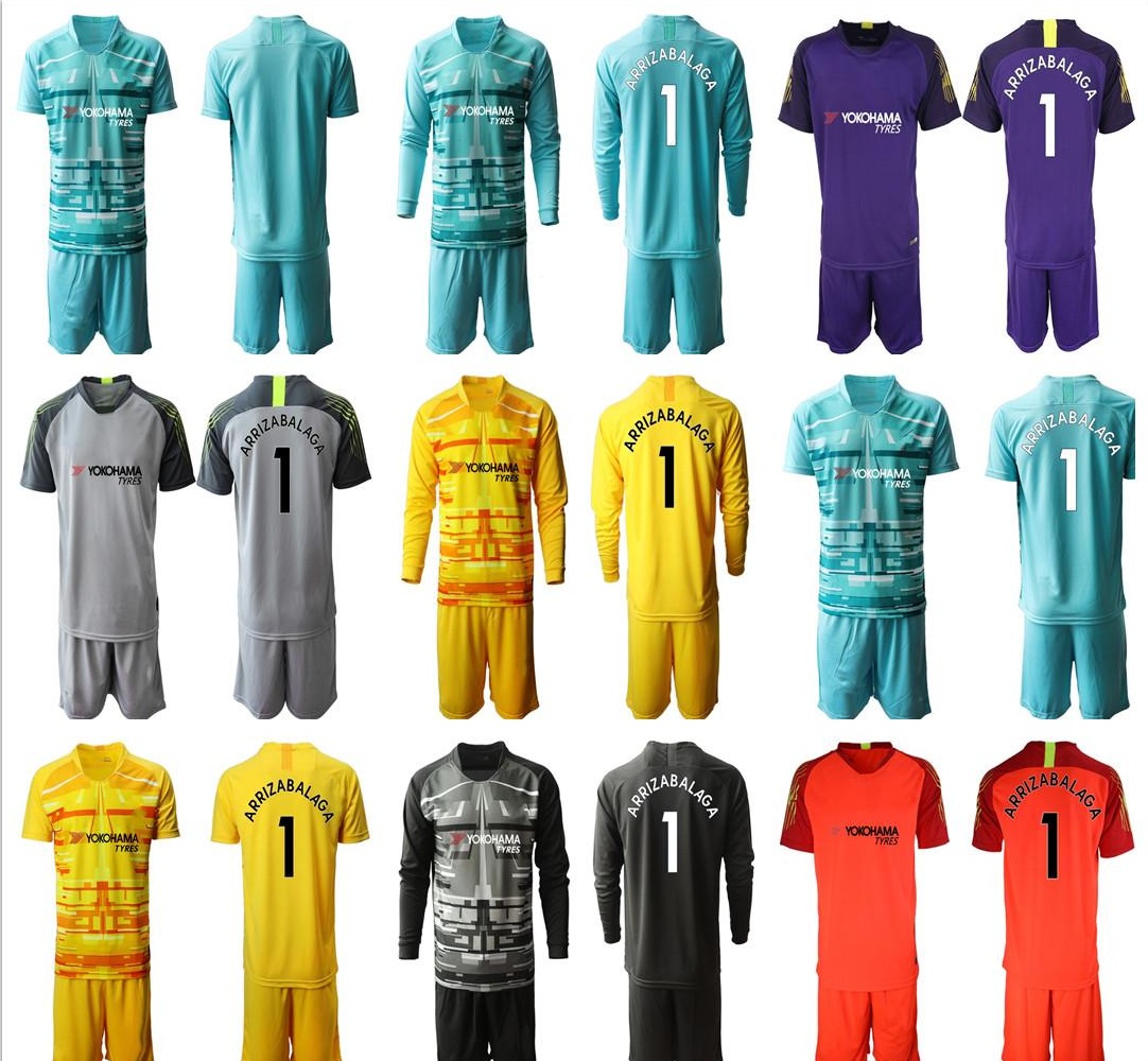

2019 2020 Adults The Blues #1 Kepa Arrizabalaga 13 Caballero Goalkeeper Soccer Sets Goalkeeper Jersey Football9 2020 Football Goalie Uniform, Black
