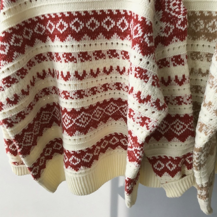 

Sherhure 2020 Striped Print And Pullovers Vintage Knitted Long Sleeve Women Sweater Tricot Pull Femme, Black