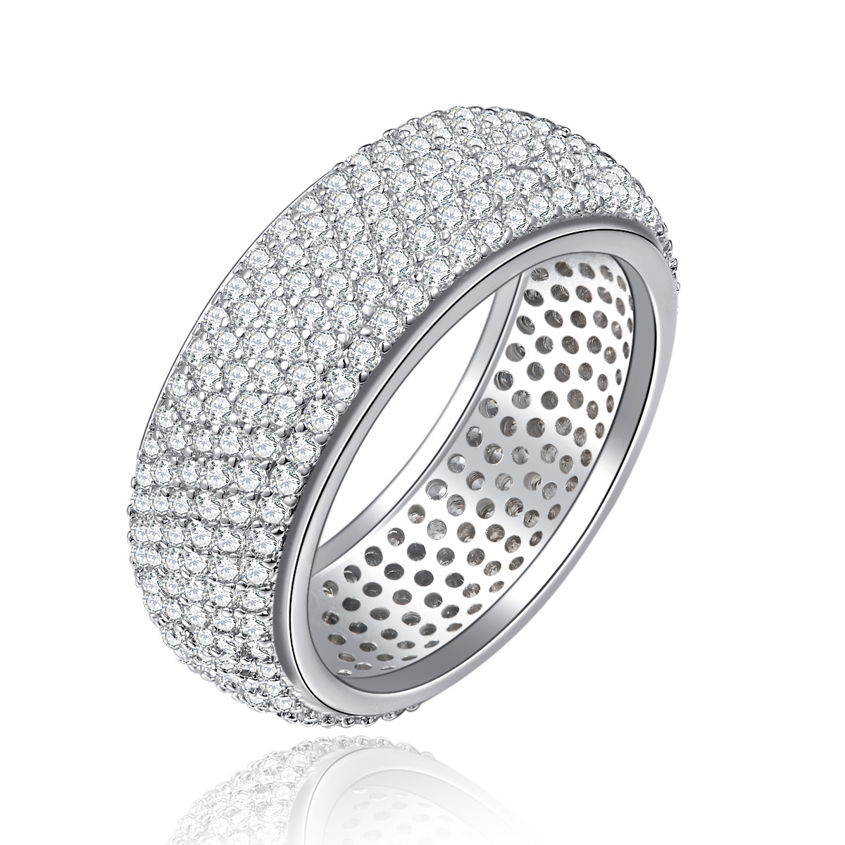 

High quality retro copper material Zircon ring korean fashion women men jewelry wholesale summer hot new classical vintage model, Silver