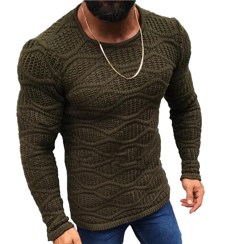 

Lunoakvo 2019 Warm Sweater Women Fashion Solid O-Neck Slim Fit Sweaters Male Autumn Long Sleeve Winter Plus Size Mens Clothing, Black