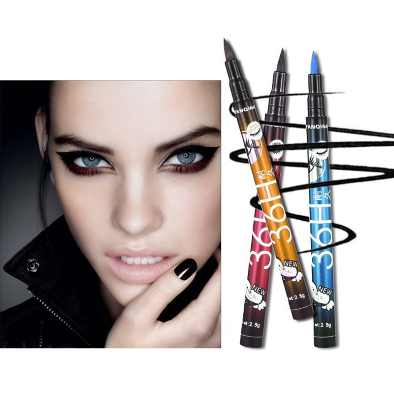 

36H Black Liquid Eyeliner Pencil Long Lasting Waterproof Eyeliner Smudge-Proof Cosmetic Beauty Makeup Tools for Eyeshadow TSLM2, 01 black