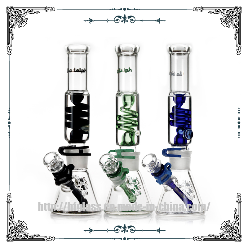 

12 Inches Illadelph Glass Freezable coil Smoking Water Pipes 7MM Thick Beaker Bongs Hookah Pipes fab Jet Build a Bong Freee Shipping