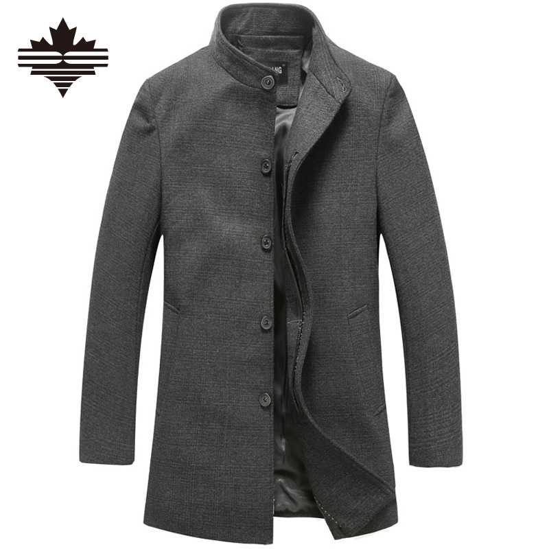 

Men's Wool Jackets Spring Autumn Brand Men Woolen Coats Middle Long Jackets And Coats Mens Warm Wool Overcoat Size 3XL 2XL, Darkgreyherringbone