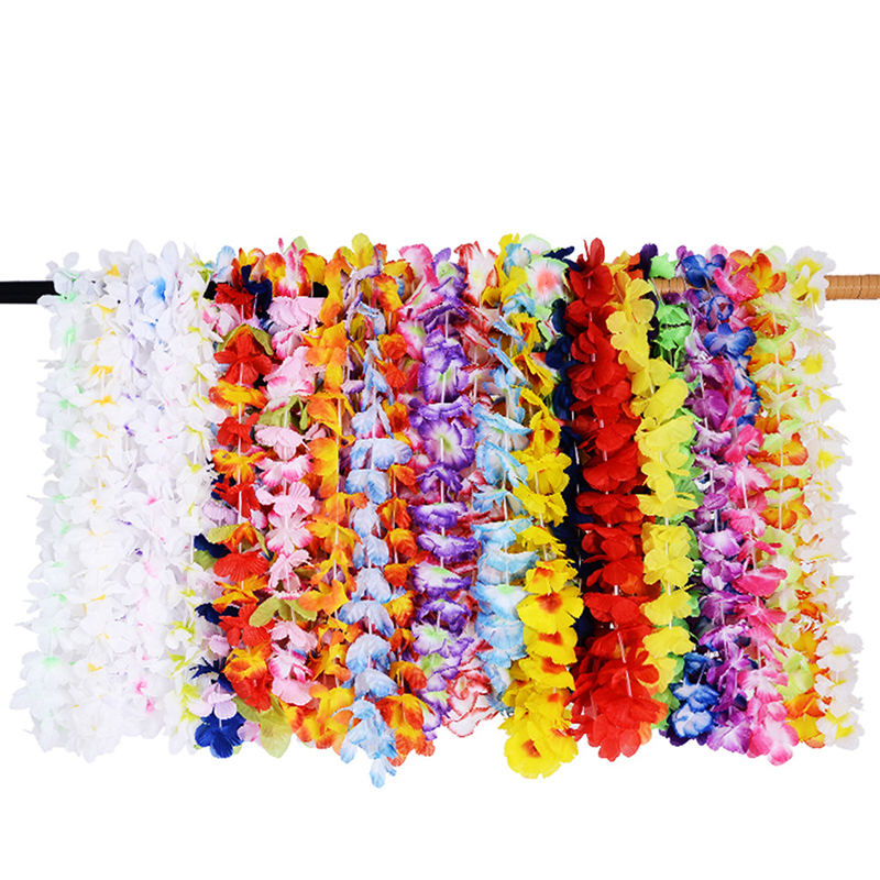 

36 PCS Lot Hawaiian Artificial Flowers Leis Garland Necklace Fancy Dress Hawaii Beach Flowers Party Decoration Random Color 5, Multi