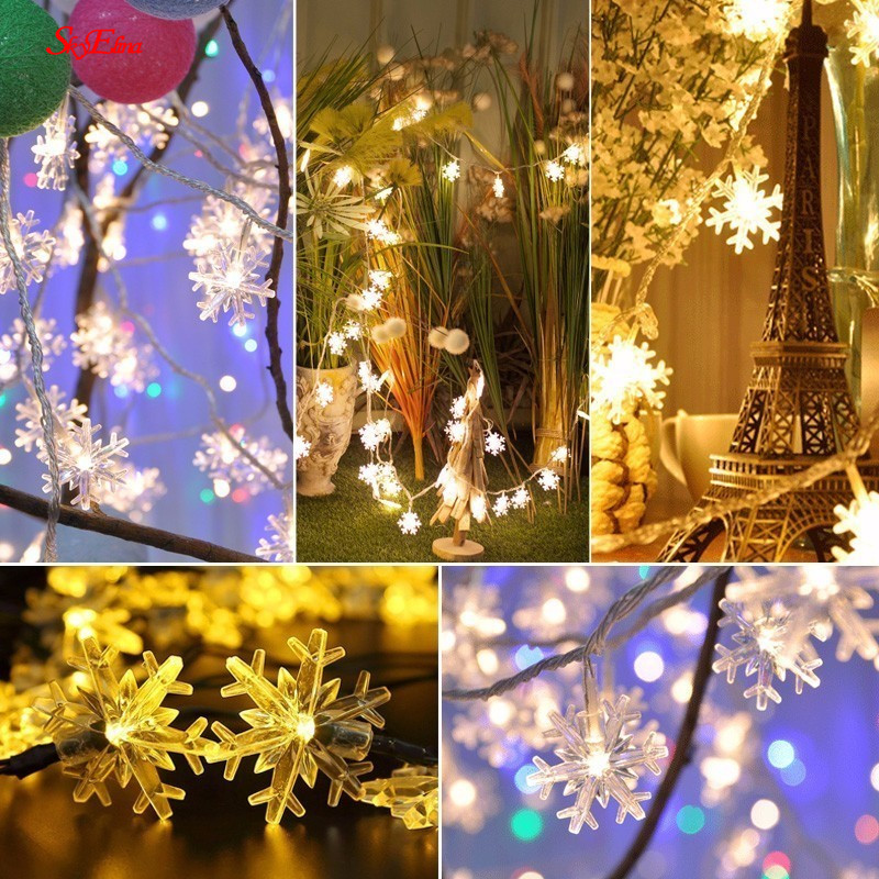 

3M/20LED Christmas Tree Snow Flakes Led Fairy Light Curtain String Lighting Wedding Home Party New Year Decoration 5zMM250