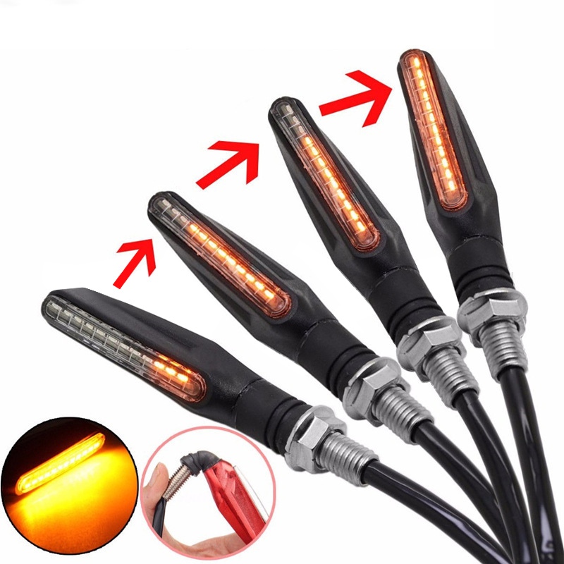 

4X12 LED Bulbs Universal For Motorcycle Motorbike Scooter Turn Signal Lights Turning Indicae Motorcycle Tail Flasher Lamps Amber Red