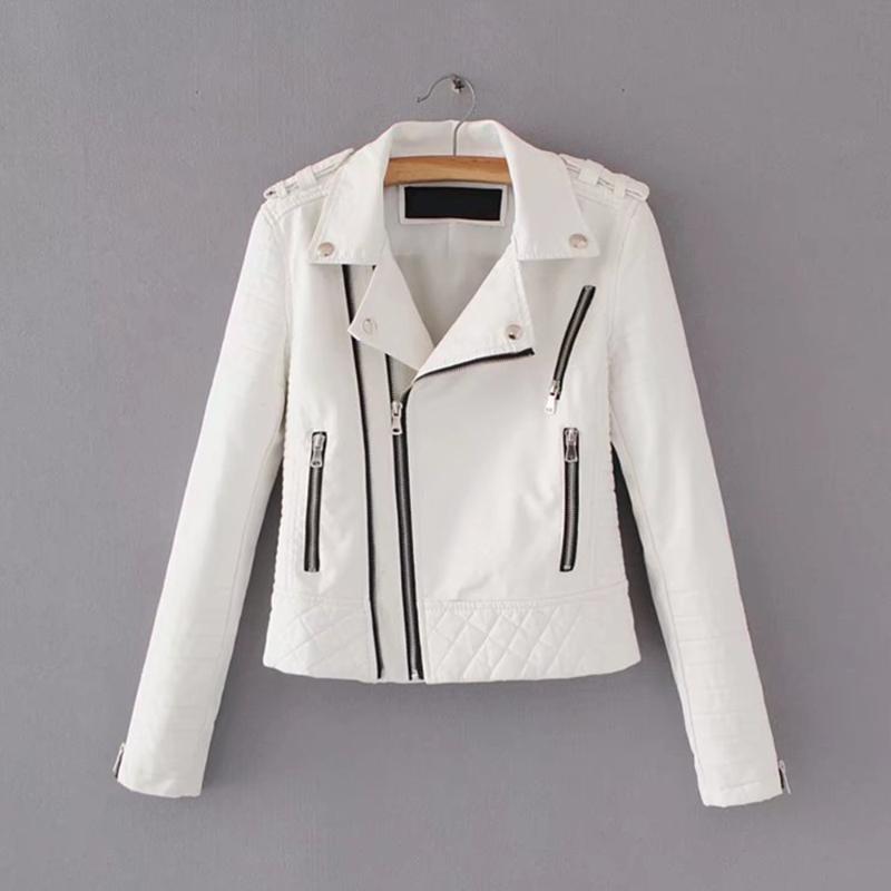 

Women' Leather Jacket Autumn Soft Jackets Solid Color Long Sleeve Leather Jackets For Women Fashion Women' Blend Coat, Black
