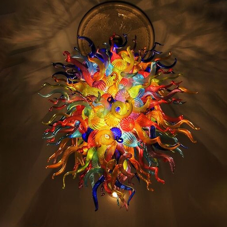 

Pendant Lamps Multi Color Handmade Blown Murano Glass Chandelier Luxury Colored Ceiling Decorative LED lights E14 Modern Art Lighting