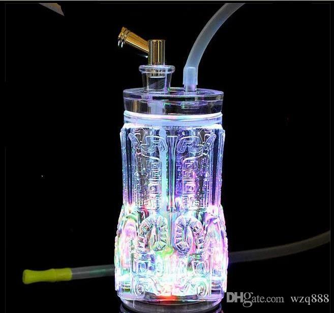 

Square with acrylic lamp glass water bottle Wholesale Glass bongs Oil Burner Glass Water Pipes Oil Rigs Smoking Free