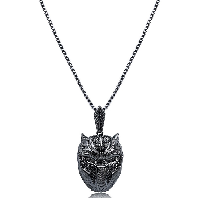 

iced out mask pendant necklaces for men luxury designer bling diamond cartoon mask pendants hip hop copper zircon chain necklace jewelry