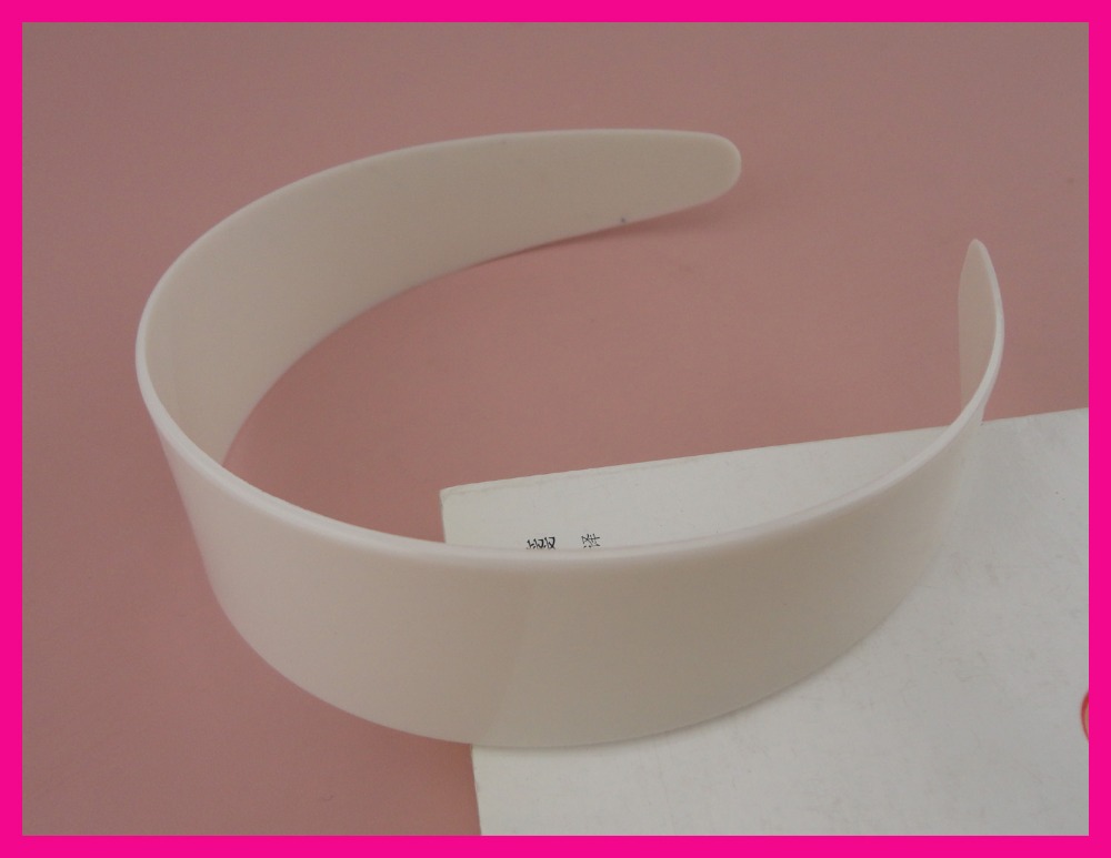 10PCS 3.8cm 1.5inches White Plain Plastic Hair Headbands wide no teeth as DIY accessories women hairbands-image-472175101