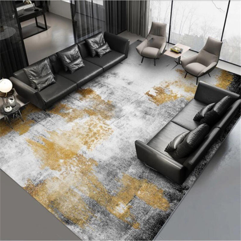 

Carpets for Living Room Abstract Black Gray Gold Ink Pattern Carpet Bedroom Carpet Christmas Rug Grey Modern Home Decor