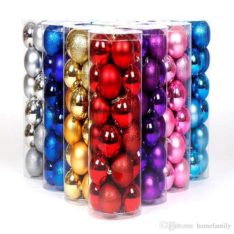 

Wholesale Christmas Tree Colorful Christmas Balls Decorations Baubles Party Supplies Wedding Ornament 24pcs/Lot 4CM 6CM 8CM
