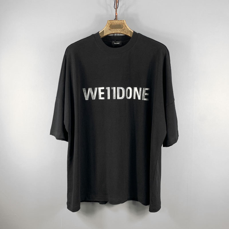 

Mens Designer Tshirt WELLDONEN Fashion Casual Style Mens Womens Short Sleeve Round Neck Cotton Tee Size SXL, Black