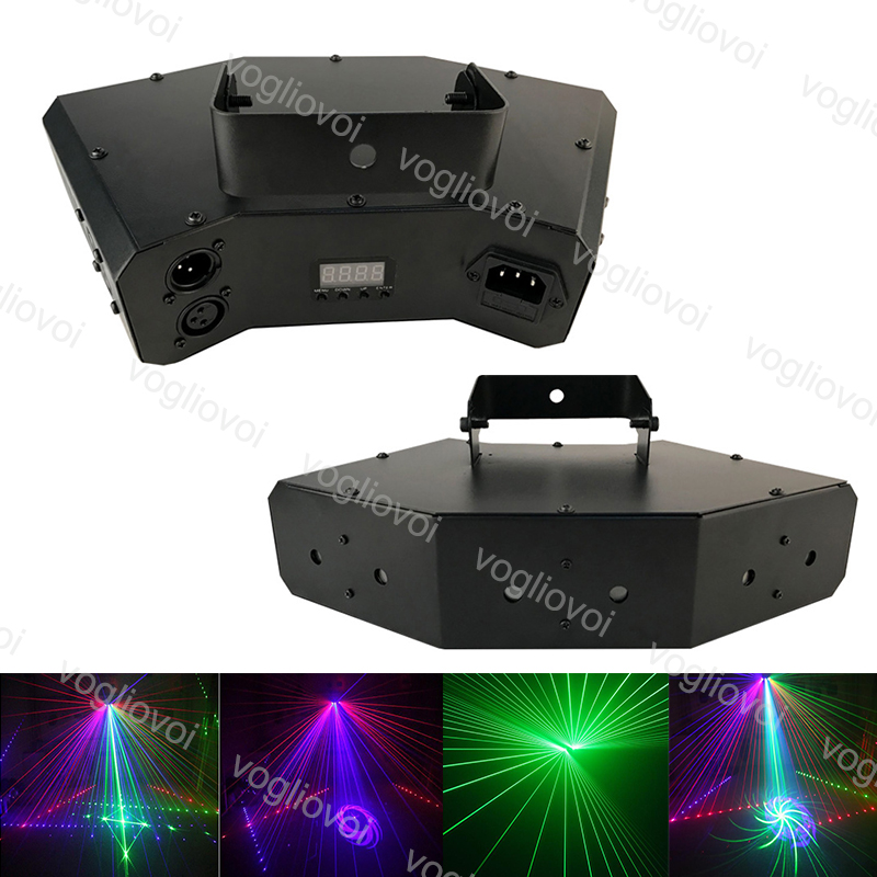 

Laser lighting 40W 6 Lens DMX512 RGB Scanning Line Beam Voice Activated Aluminium For Indoor Stage Lighting DJ Disco Dj Equipment DHL