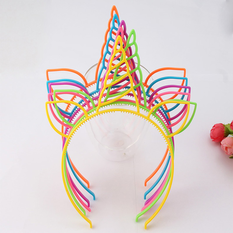 

New Multicolor Antler ear headband Europe and America hot holiday headband glitter fashion unicorn hair accessories, Multi-color