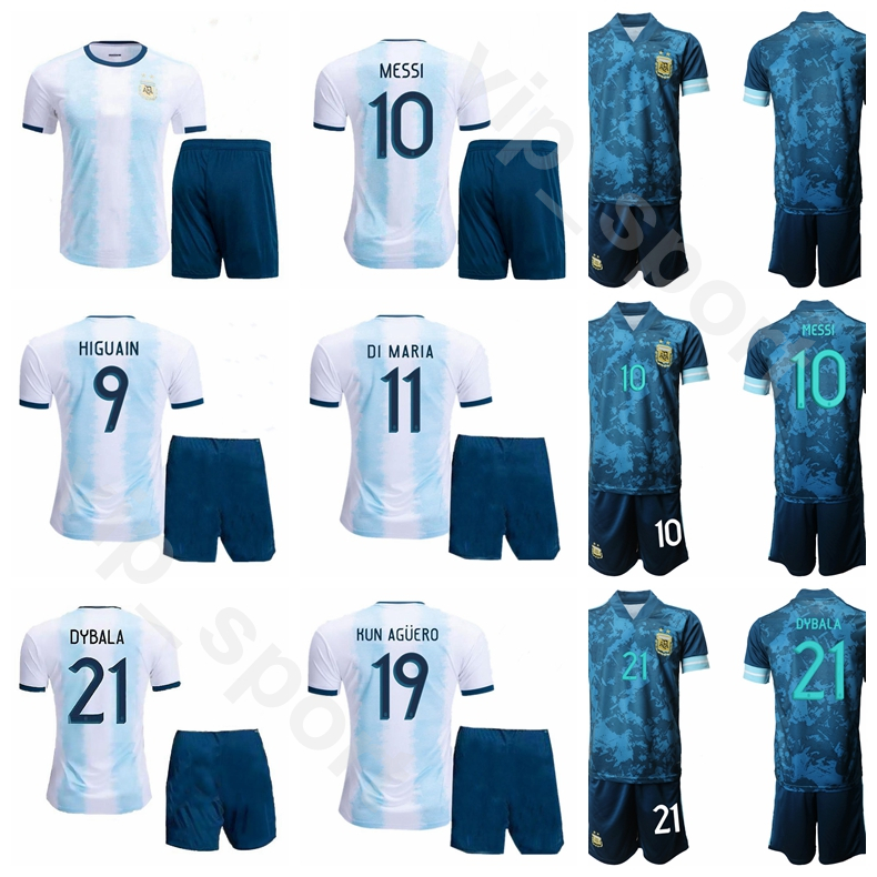 

Argentina 2020 Soccer 11 Angel Di Maria Jersey Set 21 Paulo Dybala 17 Nicolas Otamendi 22 Lautaro Martinez Lucas Alario Football Shirt Kits, White