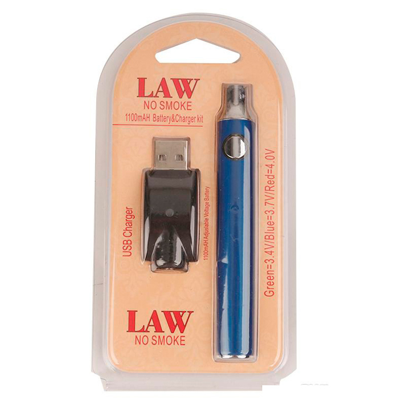 

Authentic Law Preheat VV Battery Vape Pen 350mah 650mah 900mah 1100mAh Spinner 510 Bud touch pen 4.0-3.7-3.4v with clamshell packaging