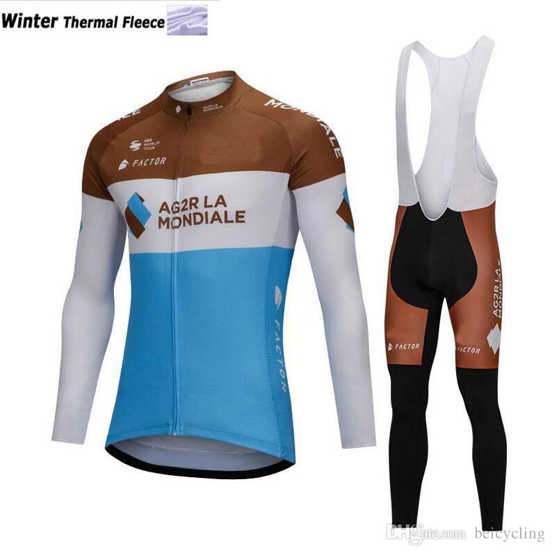 

2018 Thermal fleece Cycling Jersey Long Sleeve and Cycling bib Pants Cycling Kits Strap Ciclismo bicicletas MTB Sports Wear B18110701