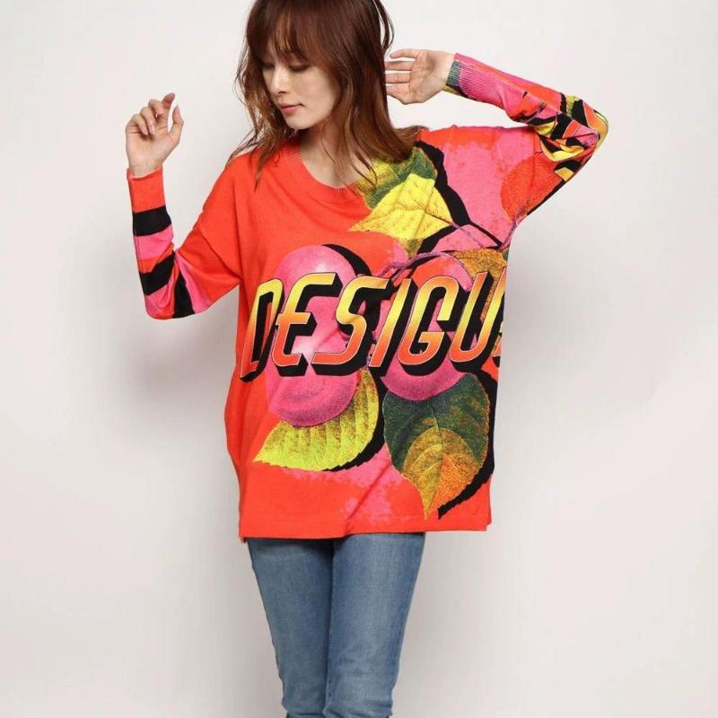 

Spanish single spring new European and American national style off shoulder Pullover Sweater