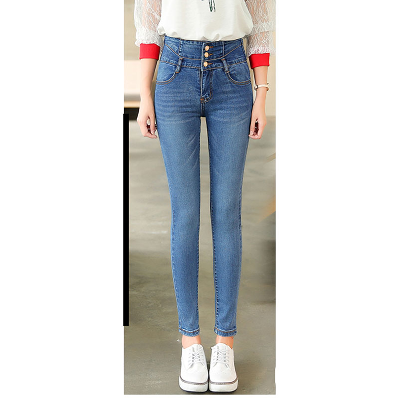 

High Waist Stretch Skinny Long Jeans for Women  M L XL 2XL, Jeans black